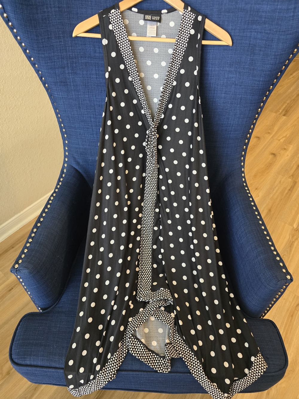 Black and White Polka Dot Sleeveless Maxi Dress